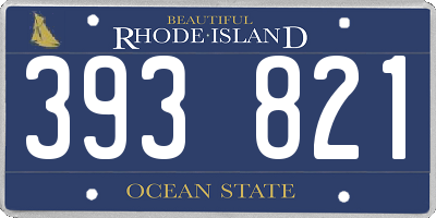 RI license plate 393821