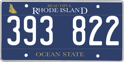 RI license plate 393822
