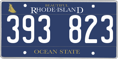 RI license plate 393823