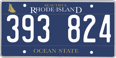 RI license plate 393824