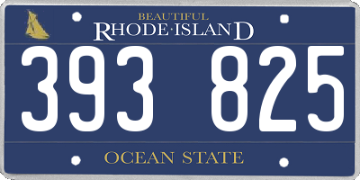 RI license plate 393825