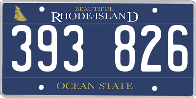 RI license plate 393826