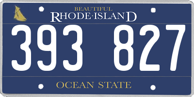 RI license plate 393827