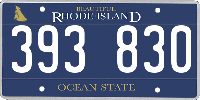 RI license plate 393830
