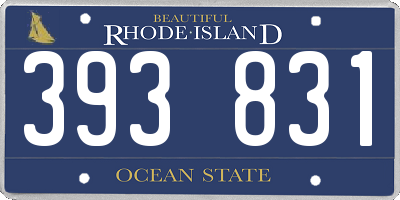 RI license plate 393831