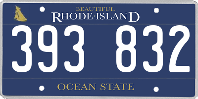 RI license plate 393832