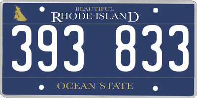 RI license plate 393833