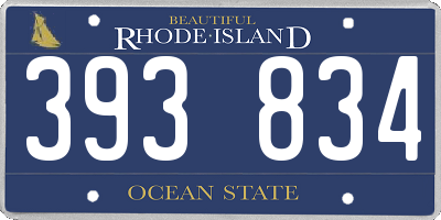 RI license plate 393834