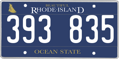 RI license plate 393835