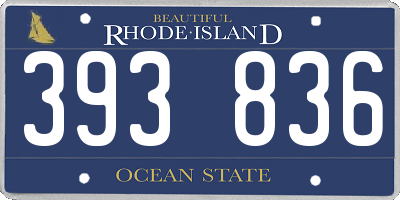 RI license plate 393836