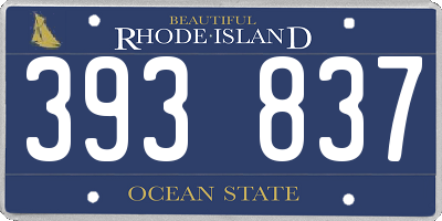 RI license plate 393837