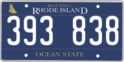 RI license plate 393838