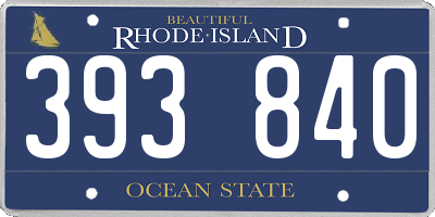 RI license plate 393840