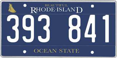 RI license plate 393841