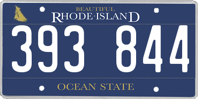 RI license plate 393844