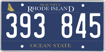 RI license plate 393845