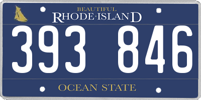 RI license plate 393846