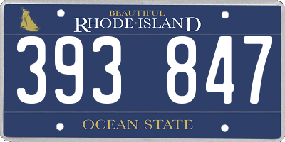 RI license plate 393847