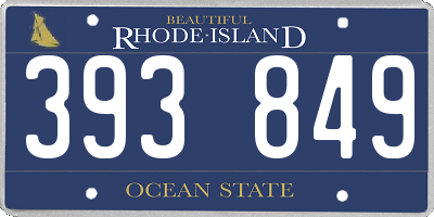 RI license plate 393849