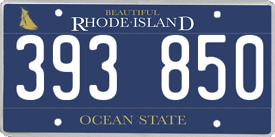 RI license plate 393850