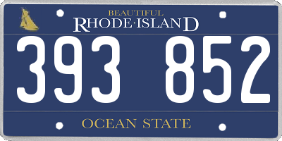 RI license plate 393852