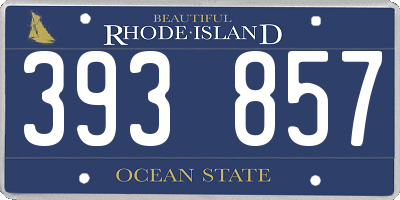 RI license plate 393857