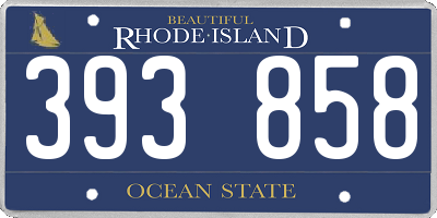 RI license plate 393858