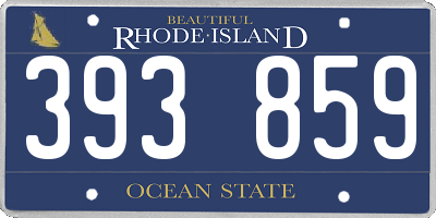 RI license plate 393859