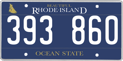 RI license plate 393860