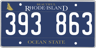 RI license plate 393863