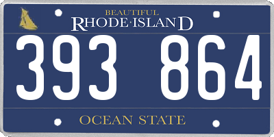 RI license plate 393864