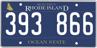 RI license plate 393866