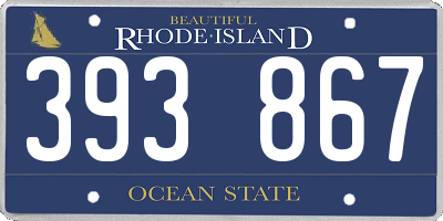 RI license plate 393867