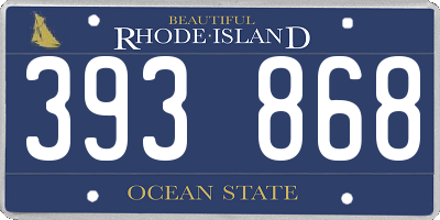 RI license plate 393868