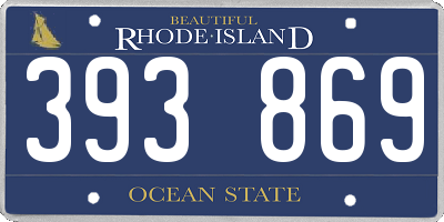 RI license plate 393869