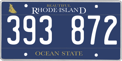 RI license plate 393872