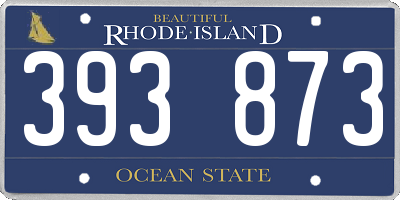 RI license plate 393873