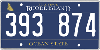 RI license plate 393874