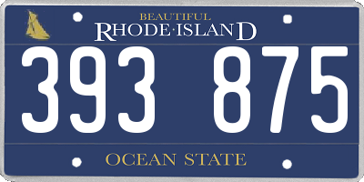 RI license plate 393875