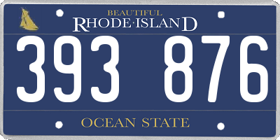 RI license plate 393876