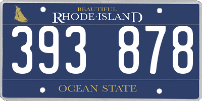 RI license plate 393878