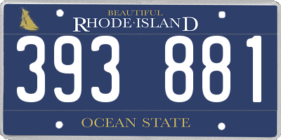 RI license plate 393881