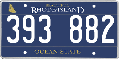 RI license plate 393882