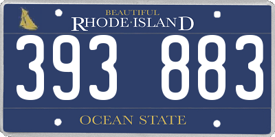 RI license plate 393883