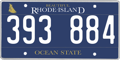 RI license plate 393884