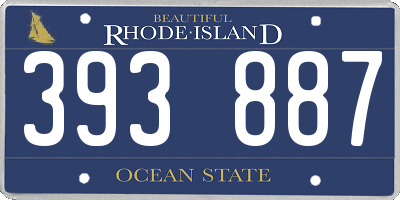 RI license plate 393887