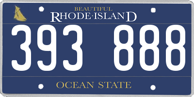 RI license plate 393888