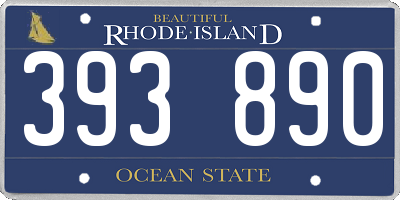 RI license plate 393890