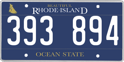 RI license plate 393894