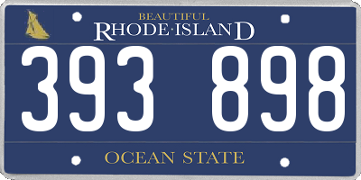 RI license plate 393898